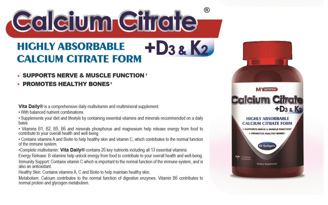 MyNutritionUSA -My Nutrition - Calcium Citrate Plus D3